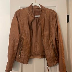 Sophie Max Faux Leather Moto Jacket